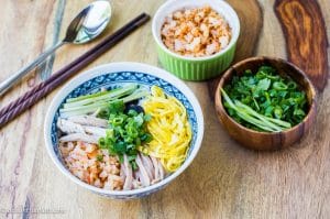 Bun thang Vietnamese vermicelli chicken noodle soup
