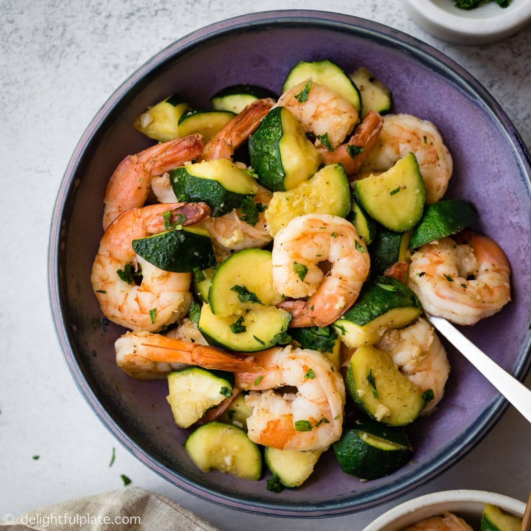 Freaking Fast Sautéed Shrimp with Zucchini Delightful Plate