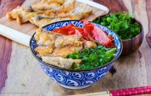 Vietnamese fried fish noodle soup is delicious with light and delicate broth, and crispy toppings