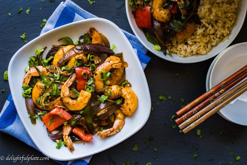 Asian Shrimp and Vegetable medley Stir-fry - Delightful Plate