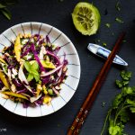 Chicken cabbage mango salad is so refreshing and crunchy with contrasting flavors and textures. It is a beautiful salad with vibrant colors