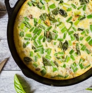 Vietnamese frittata with ground pork, onion and basil