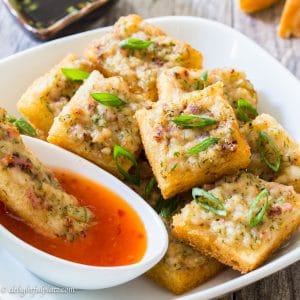 Vietnamese squid cake on toast