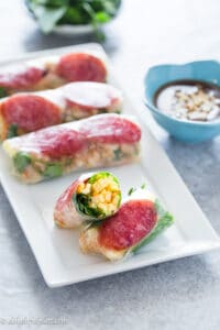 Vietnamese fresh spring rolls with jicama and egg make fun and refreshing appetizers with plenty of crunchiness and flavors.