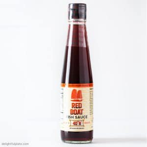 Fish sauce is a staple condiment in Vietnamese cuisine. Red Boat fish sauce is an excellent one with no sugar or MSG added.