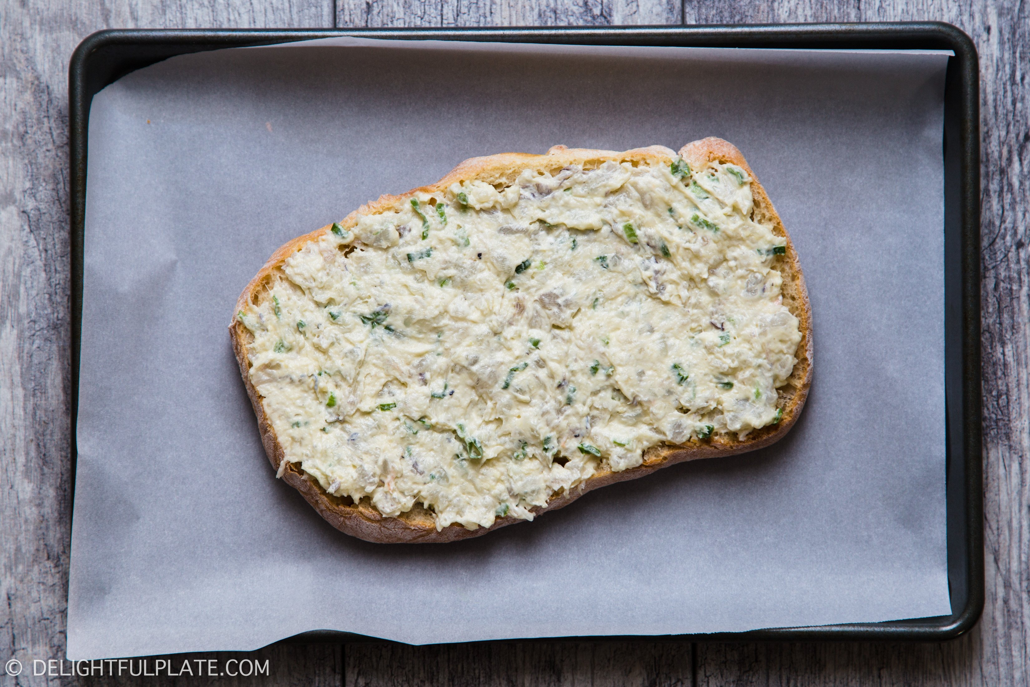 Shrimp toast before baking