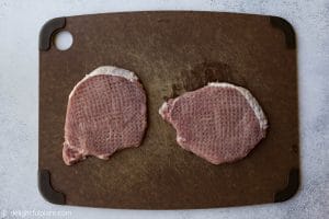 Pounded boneless pork chops