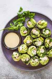 These lobster fresh spring rolls are refreshing and delicious with succulent lobster meat and crunchy vegetables. The creamy and nutty sesame dipping sauce further enhances the flavors. It takes only 30 minutes to get these impressive rice paper rolls ready.
