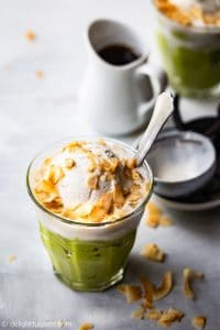 Vietnamese Avocado Mousse Ice Cream (Kem Bo) is a rich and creamy dessert which is super easy to put together. It is a popular street food snack in Danang, Vietnam. This dish can be made vegan and dairy-free.