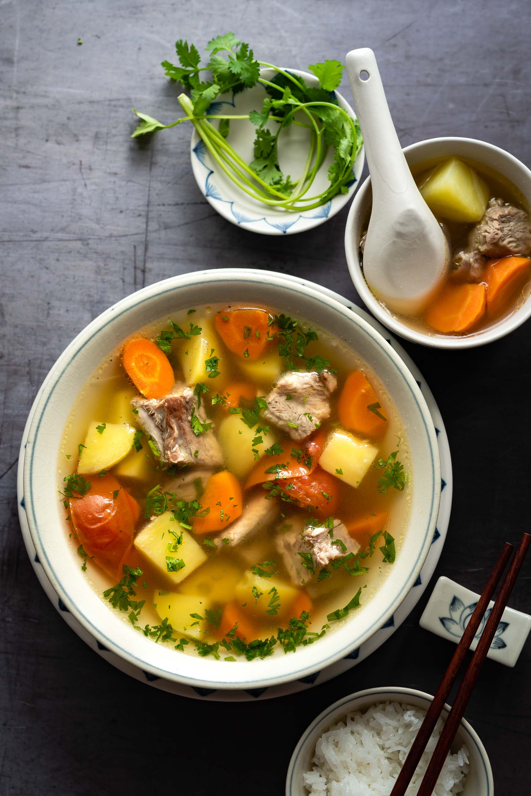 Pork Rib Soup With Potatoes And Carrots Stovetop Pressure Cooker 