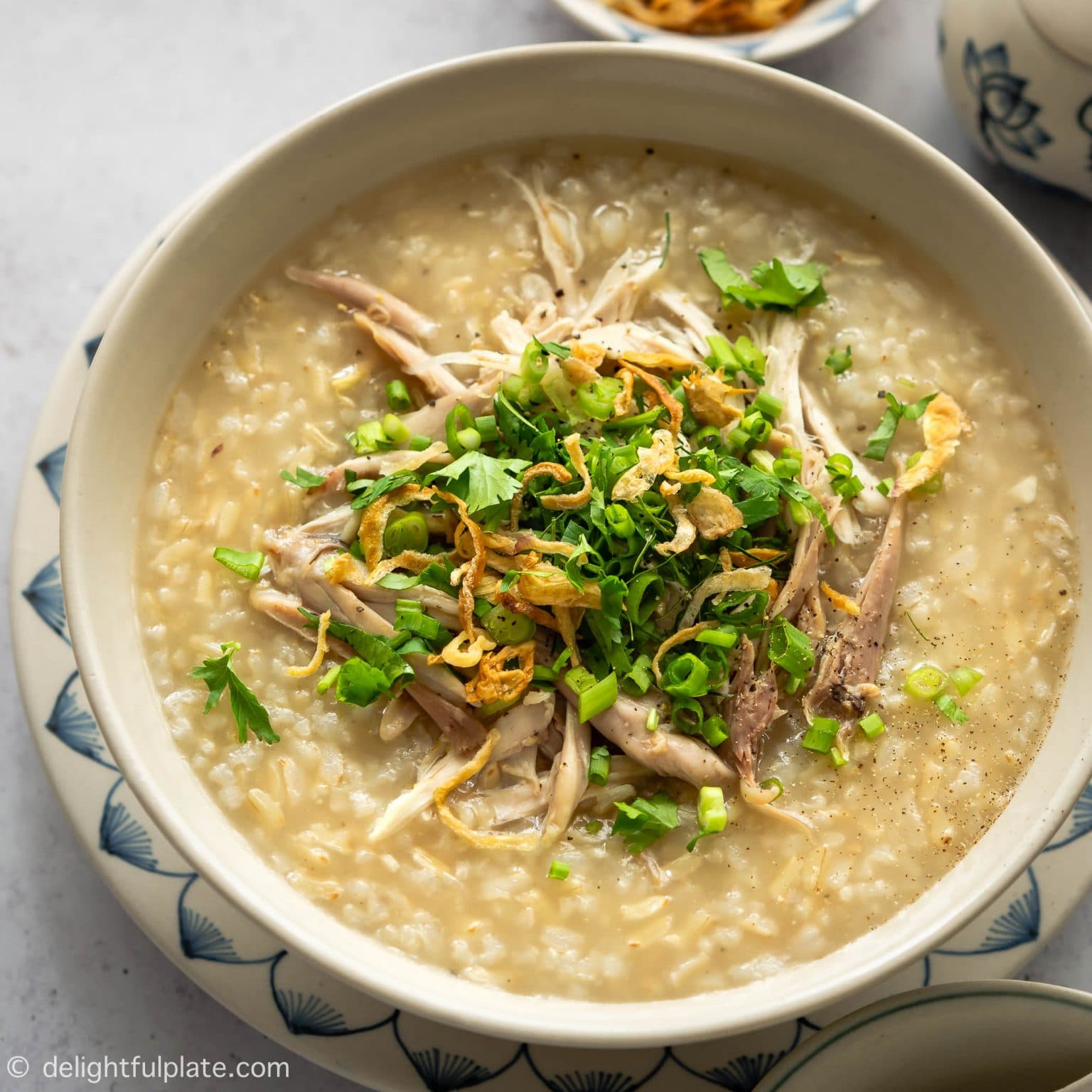Pressure Cooker Chicken Congee with Brown Rice Delightful Plate