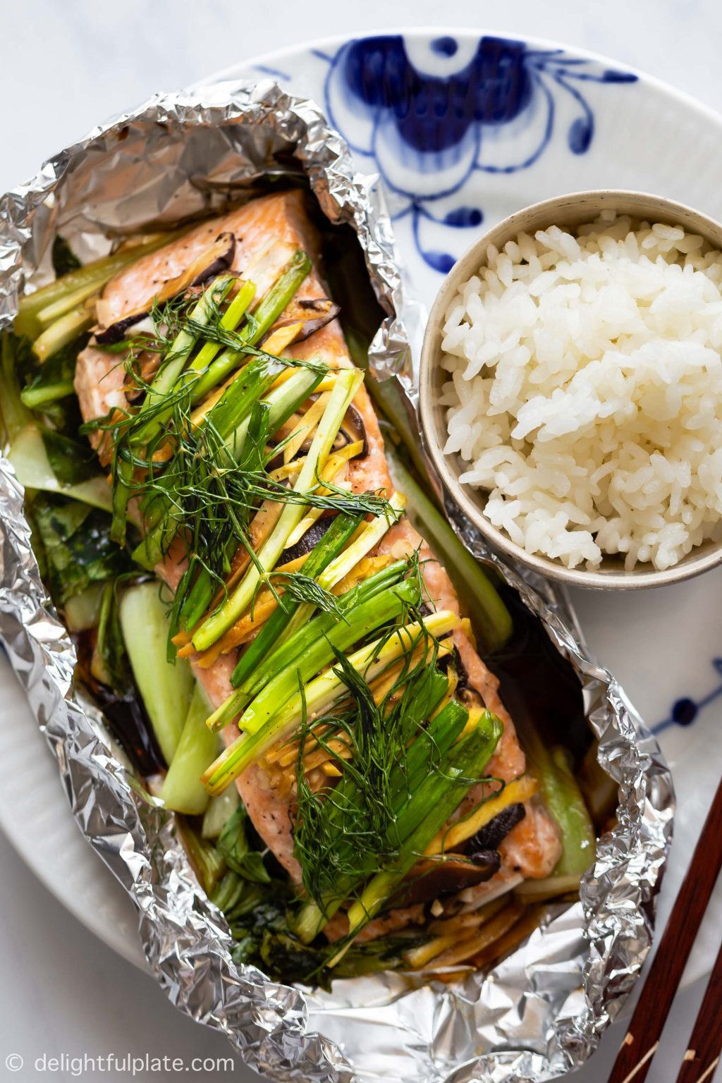 Ginger Salmon in Foil Packets - Delightful Plate