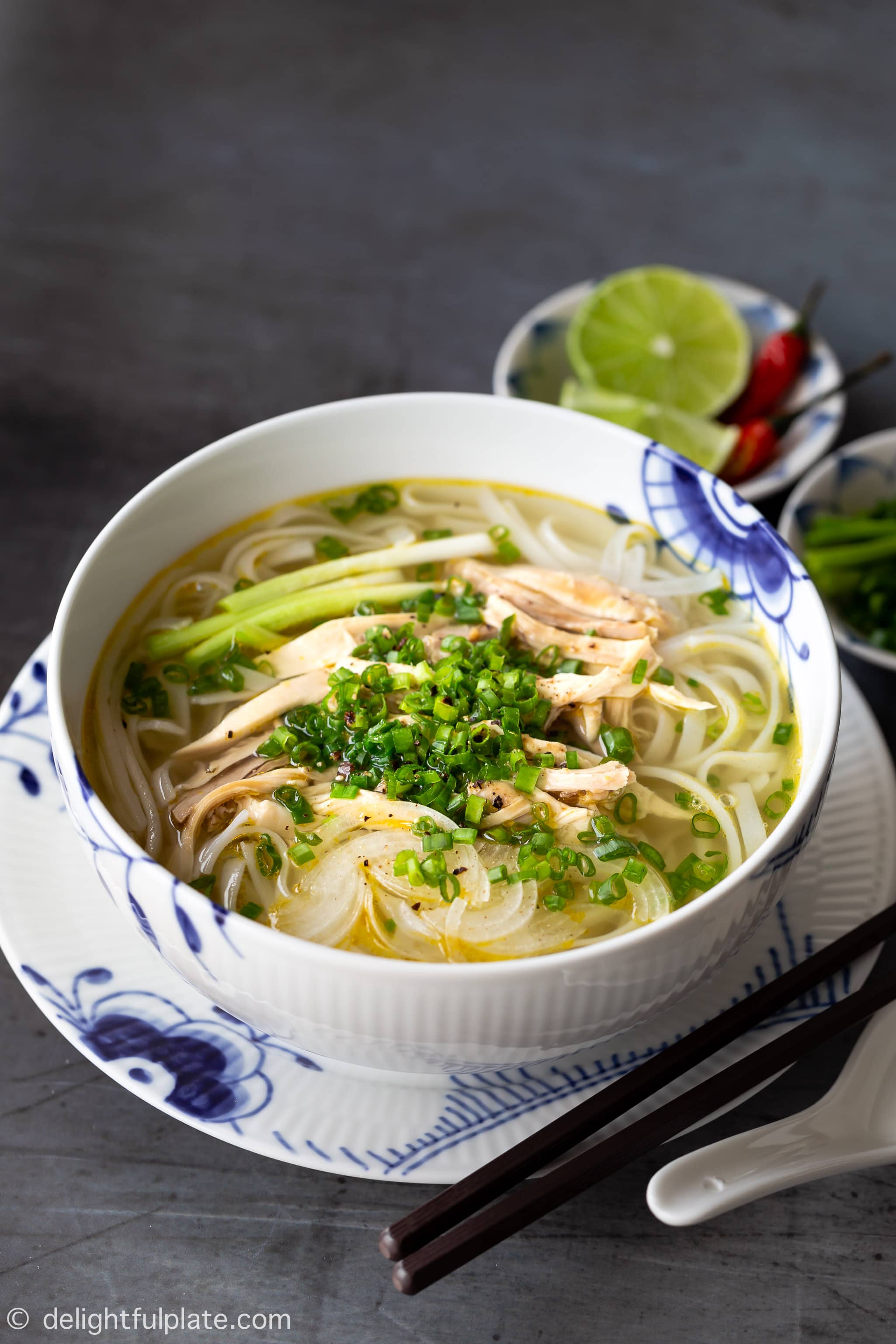 Authentic Pho Ga (Vietnamese Chicken Noodle Soup) - Delightful Plate