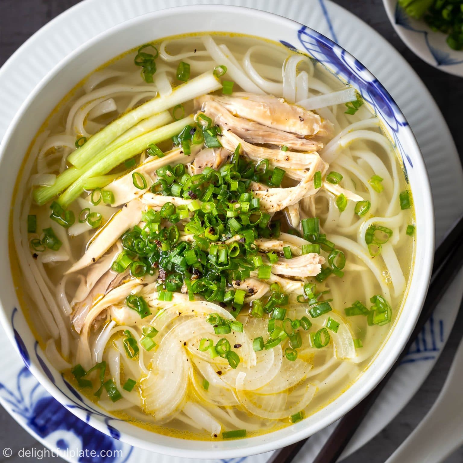 Authentic Pho Ga (Vietnamese Chicken Noodle Soup) - Delightful Plate