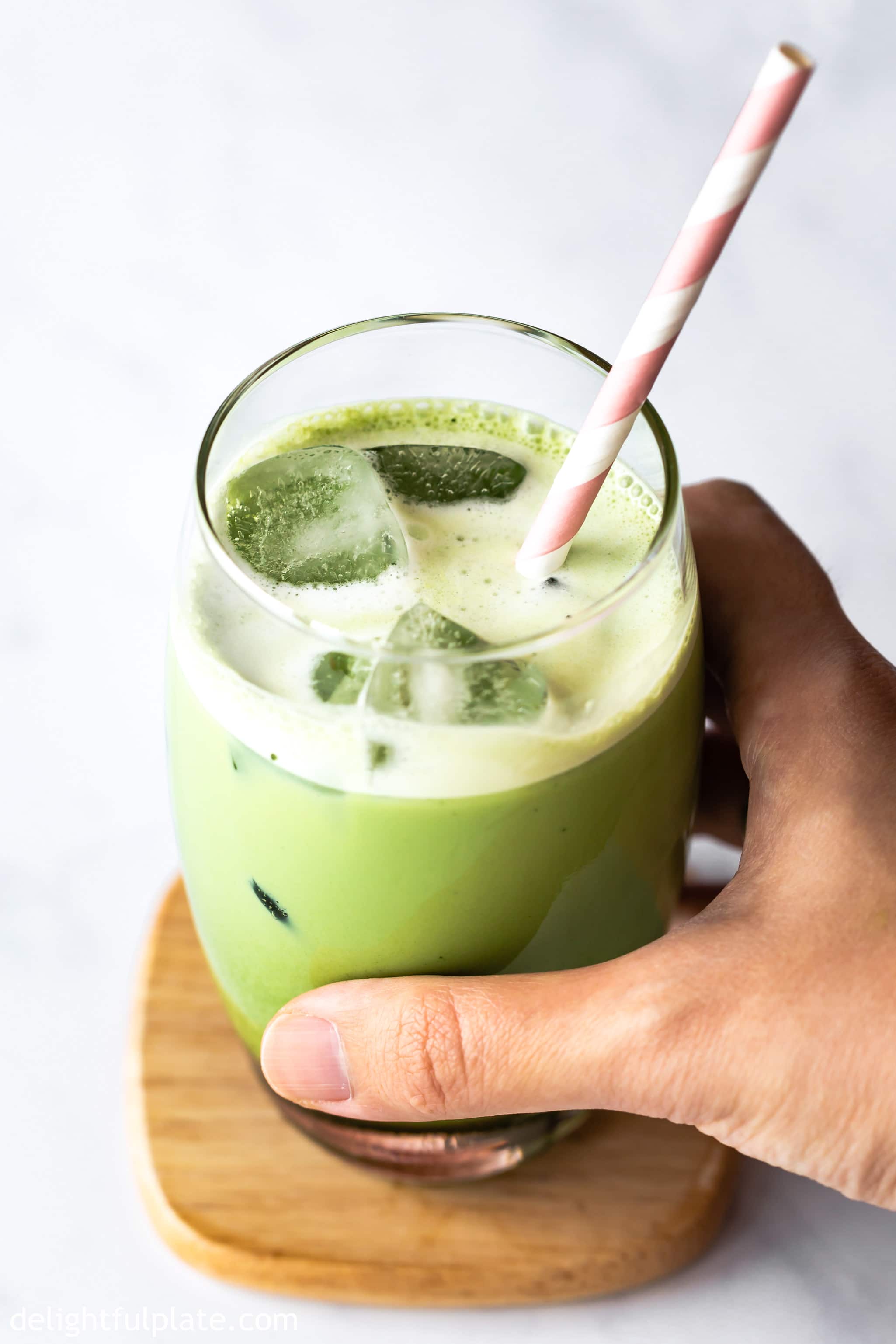 Blender Iced Matcha Latte - Delightful Plate