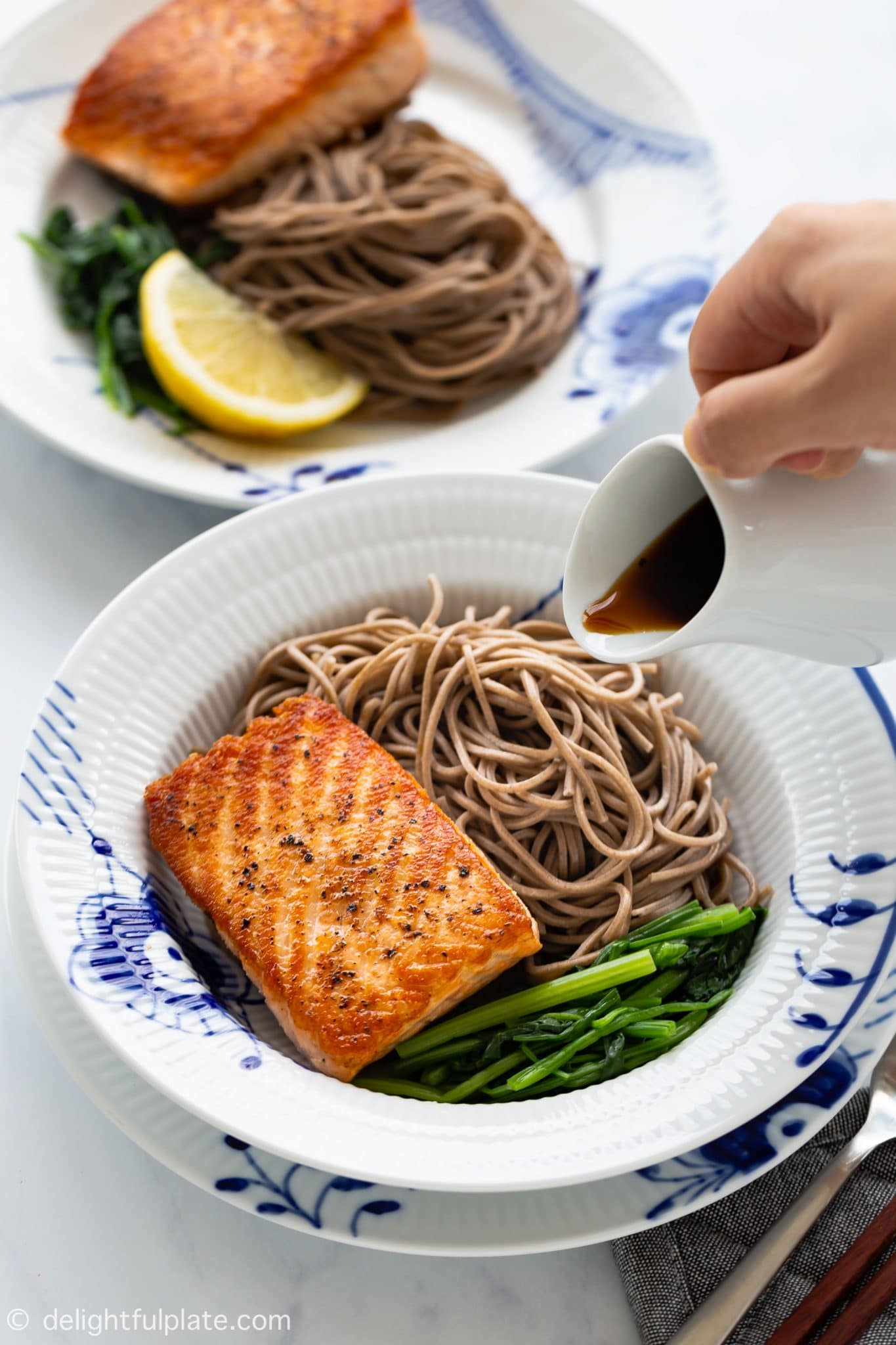 Salmon Soba Noodle Salad Delightful Plate