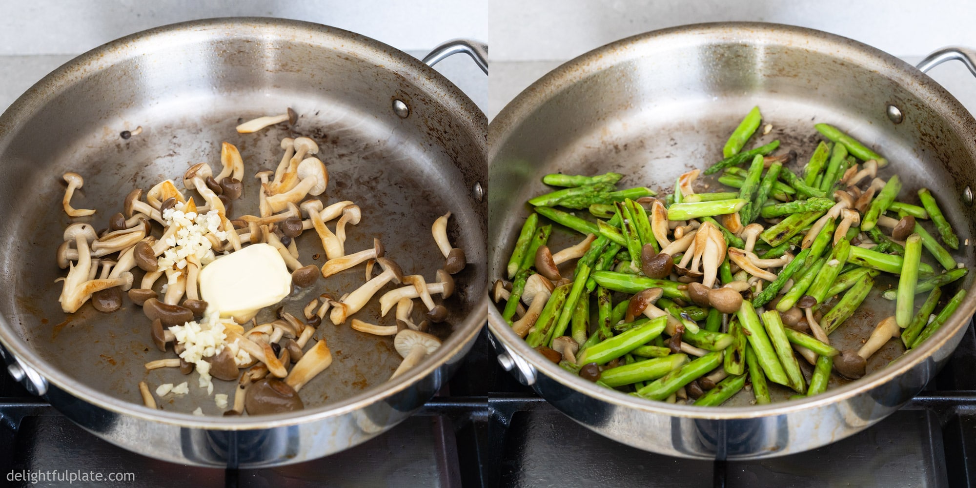 Sautéed Asparagus and Mushrooms Delightful Plate
