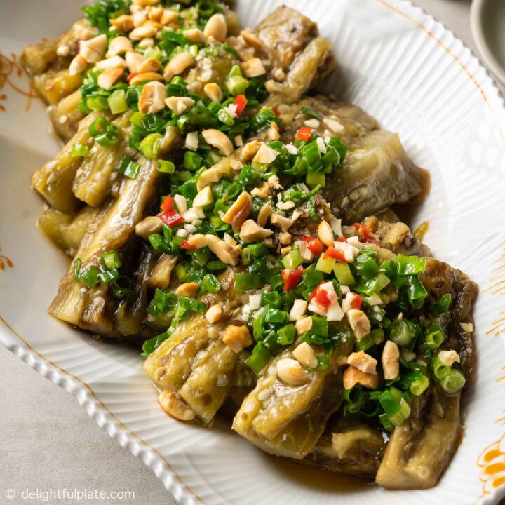 Vietnamese Grilled Eggplant with Scallion Oil (Ca Tim Nuong Mo Hanh