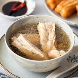 A bowl of Singaporean Bak Kut Teh (pork bone tea soup)