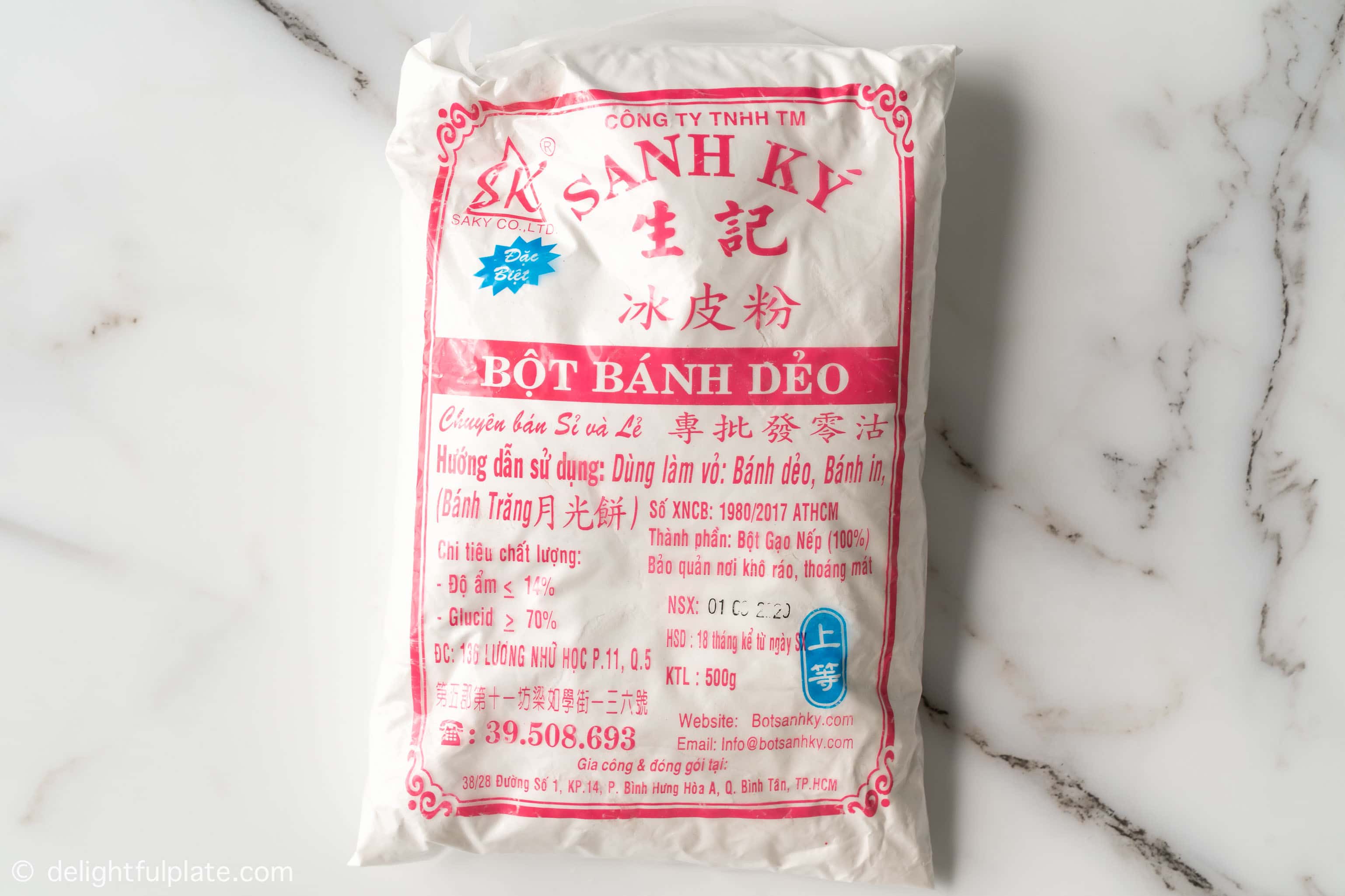 a bag of cooked glutinous rice flour
