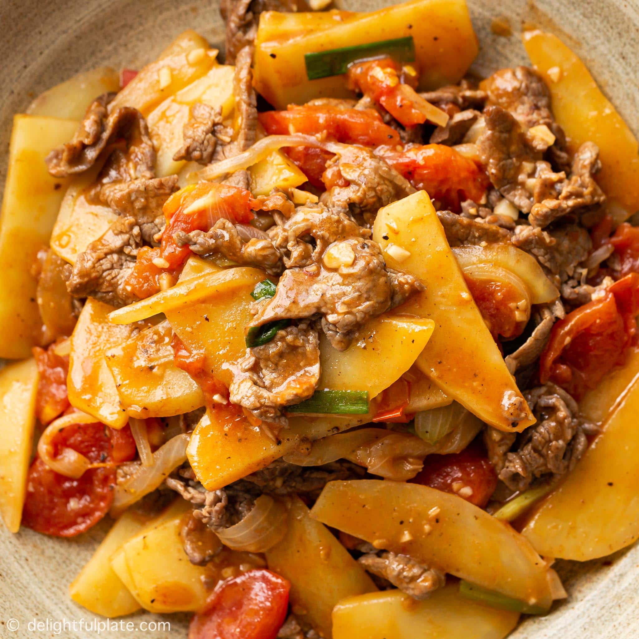 Vietnamese Beef Potato Stirfry (Thit Bo Xao Khoai Tay) Delightful Plate