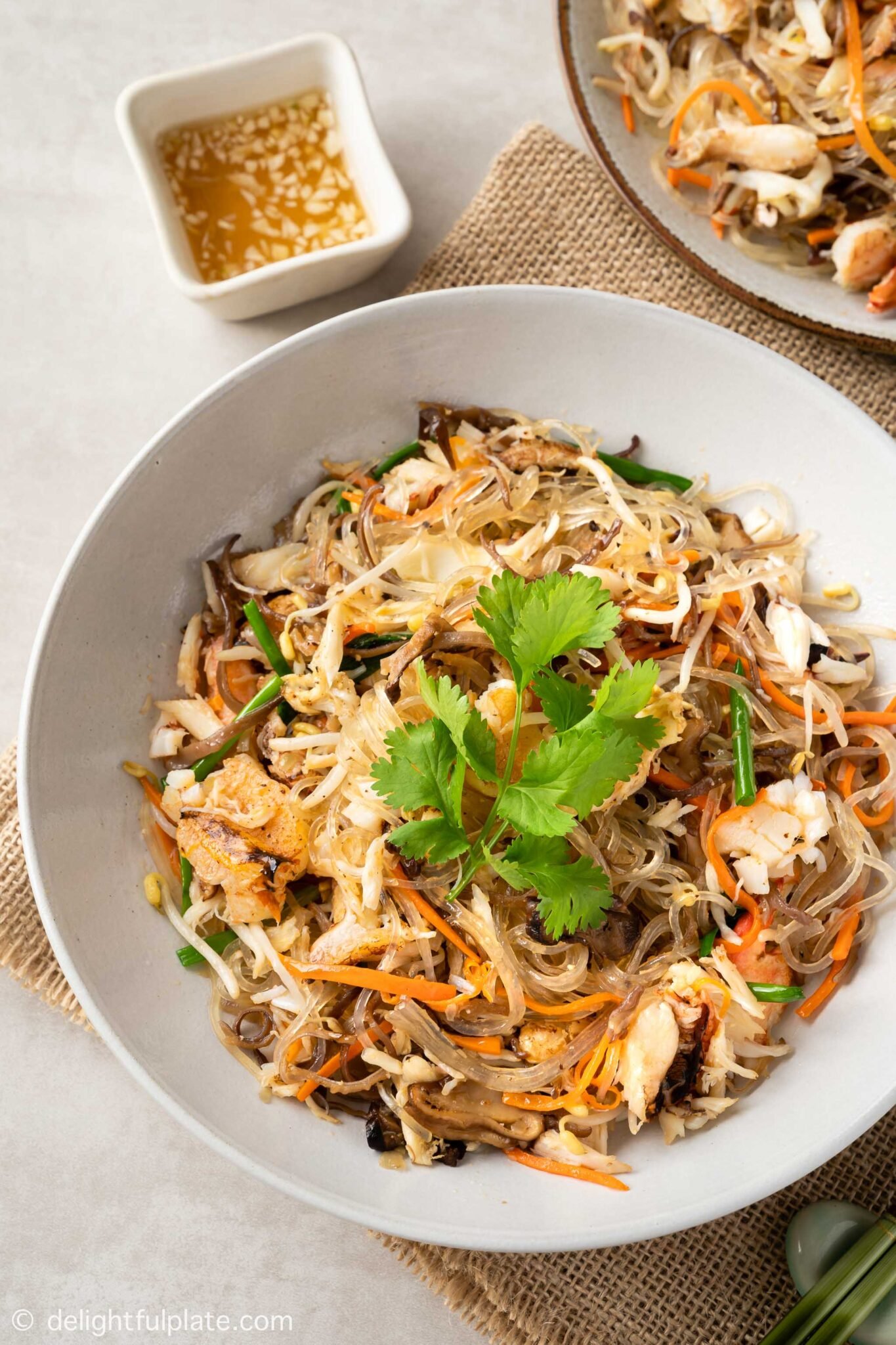 Vietnamese Crab Cellophane Noodles (Mien Xao Cua) - Delightful Plate