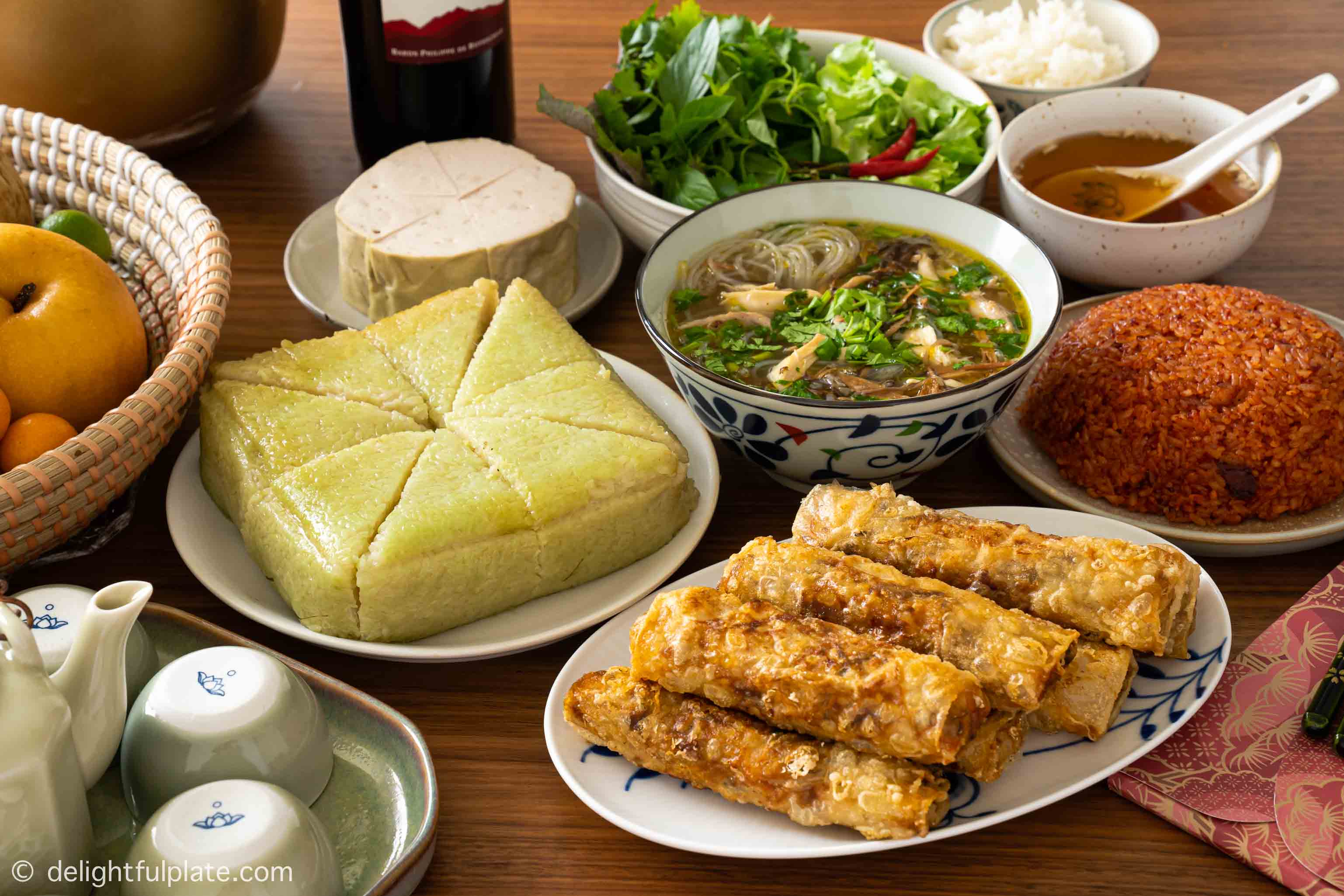 a traditional Vietnamese Lunar New Year feast