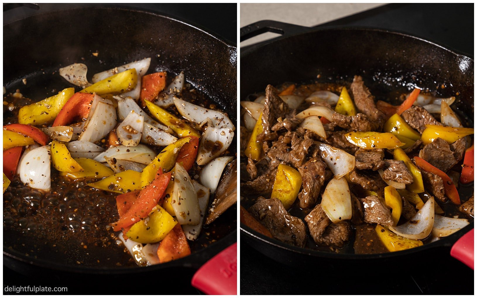 step by step photos to cook black pepper beef