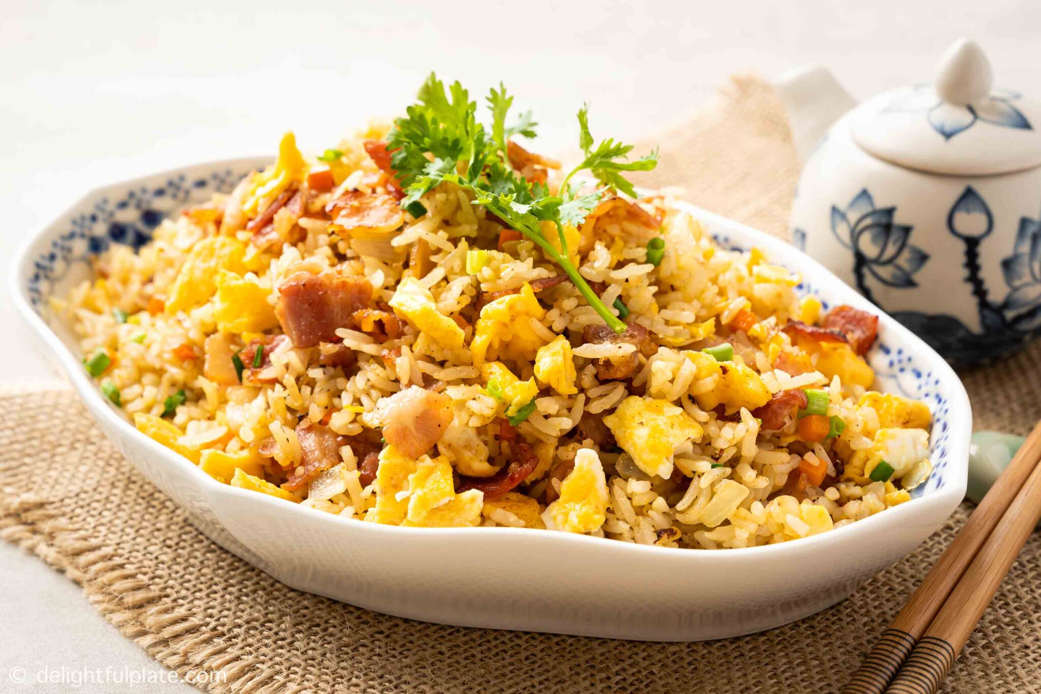 Bacon Fried Rice Delightful Plate