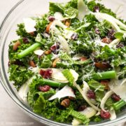 a bowl of kale and fennel salad