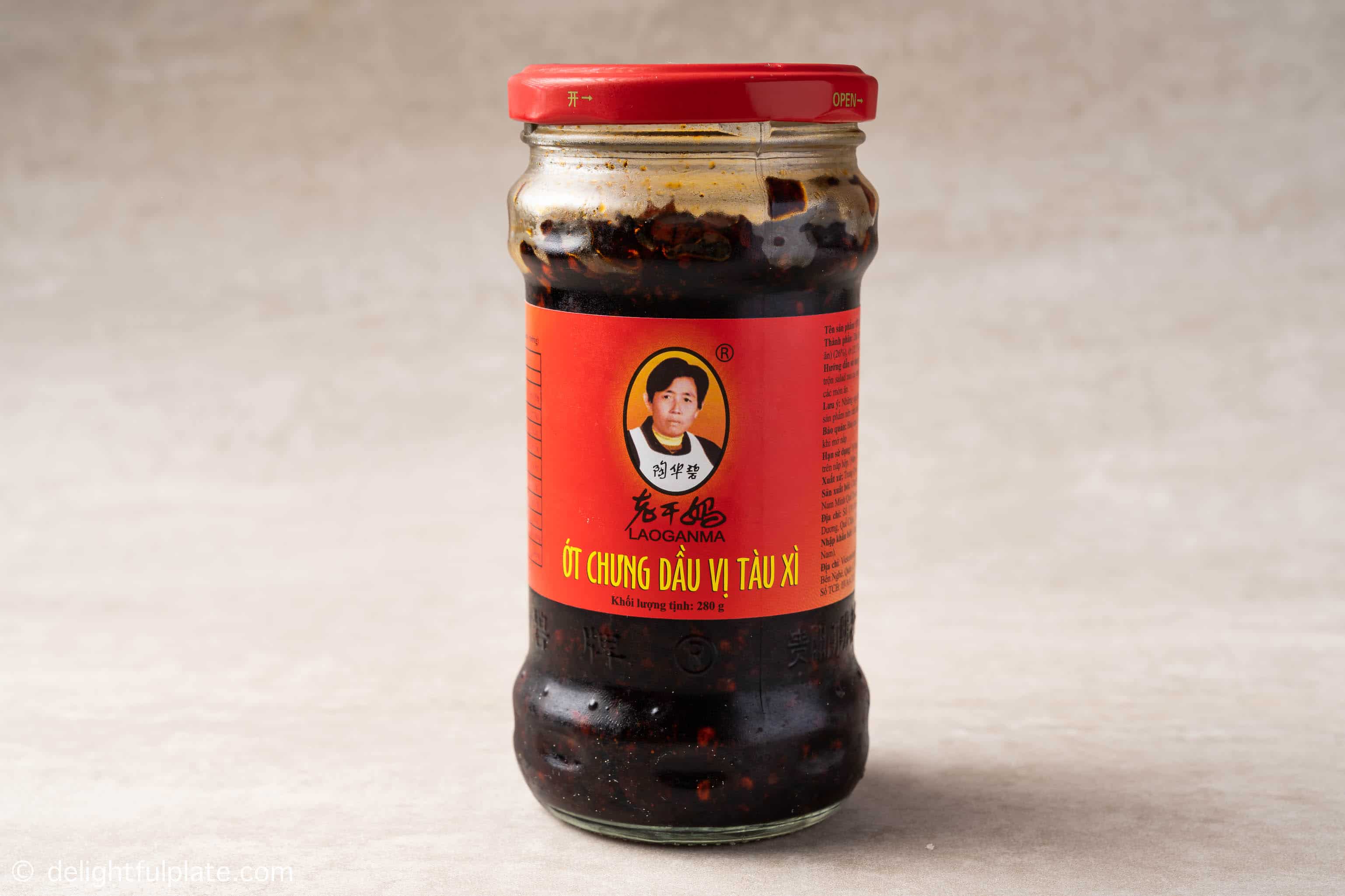 a jar of Lao Gan Ma sauce with black beans