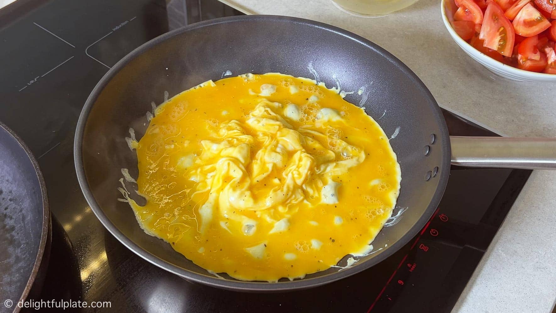 scramble eggs in a skillet