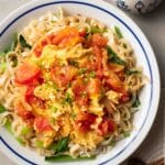 Scrambled Eggs with Tomatoes and Noodles