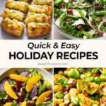 a collage of four quick and easy holiday recipes