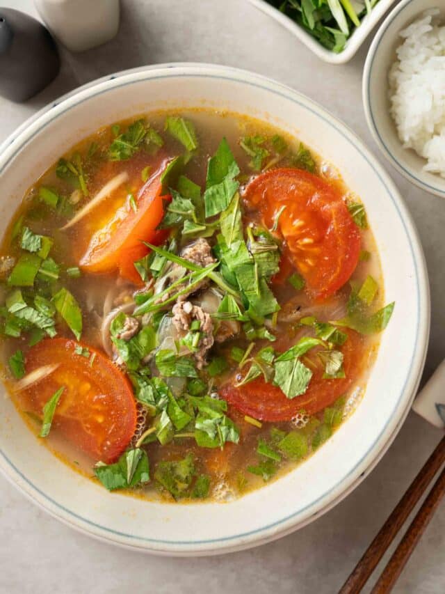 Tomato Beef Soup with Vietnamese Coriander Story