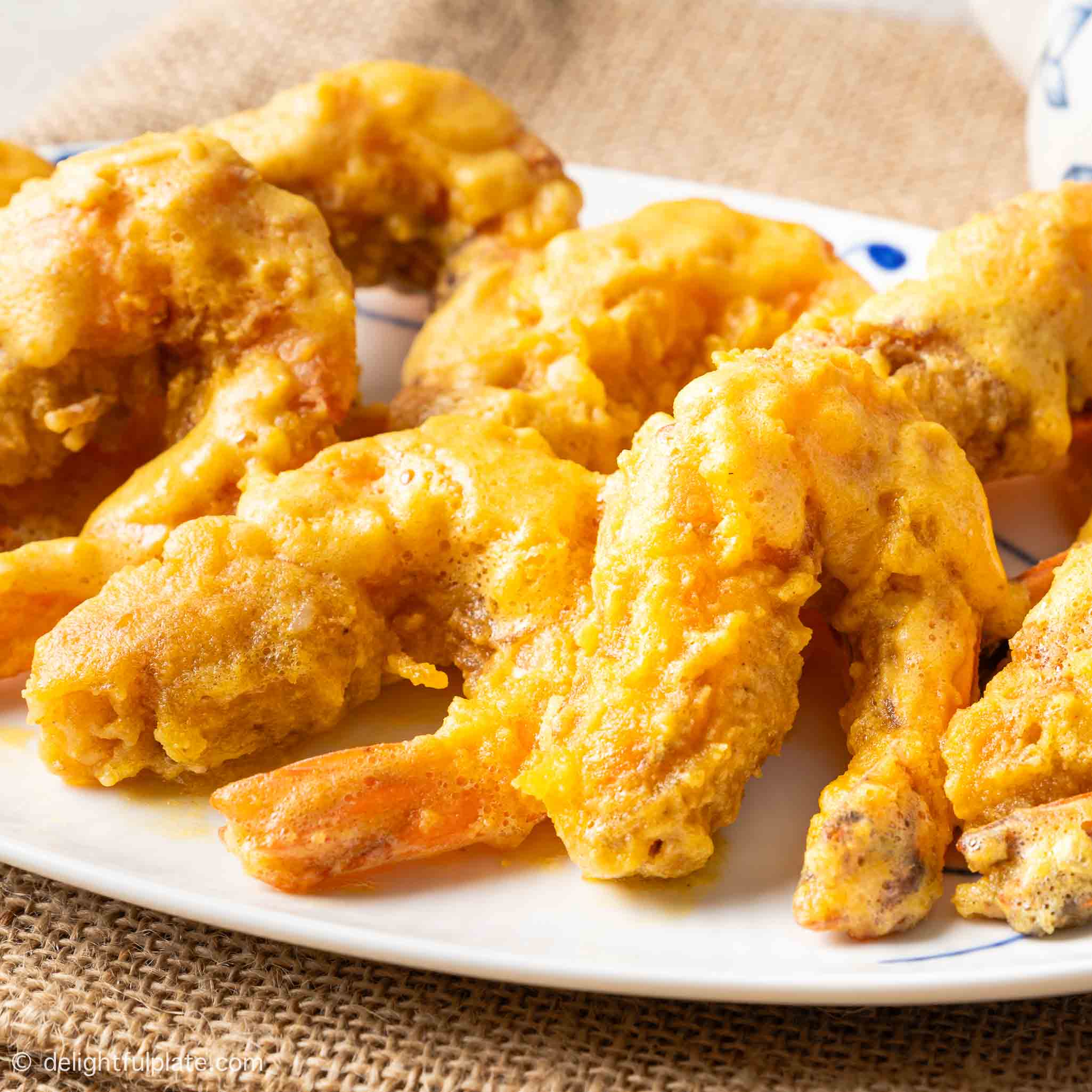 Shrimp with Salted Egg Sauce (Tôm Sốt Trứng Muối)