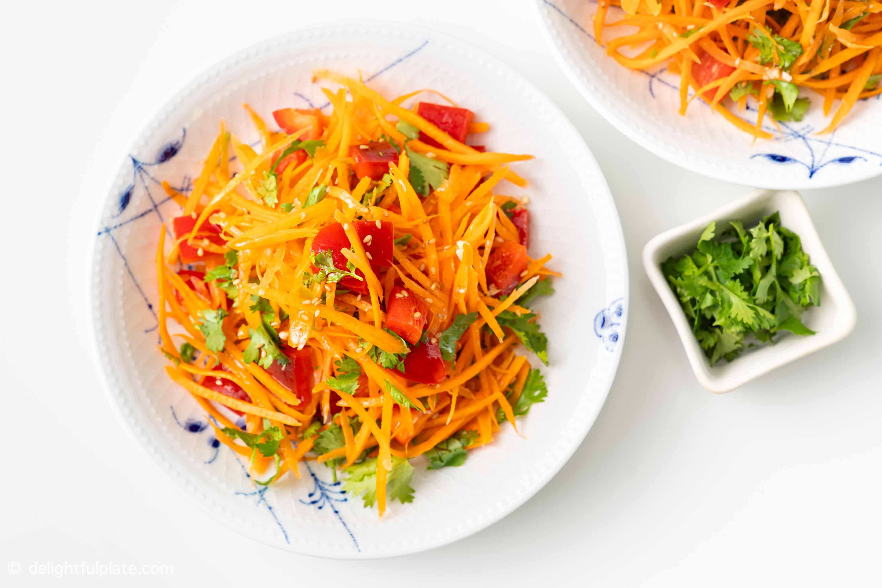 a bowl of Asian carrot salad.