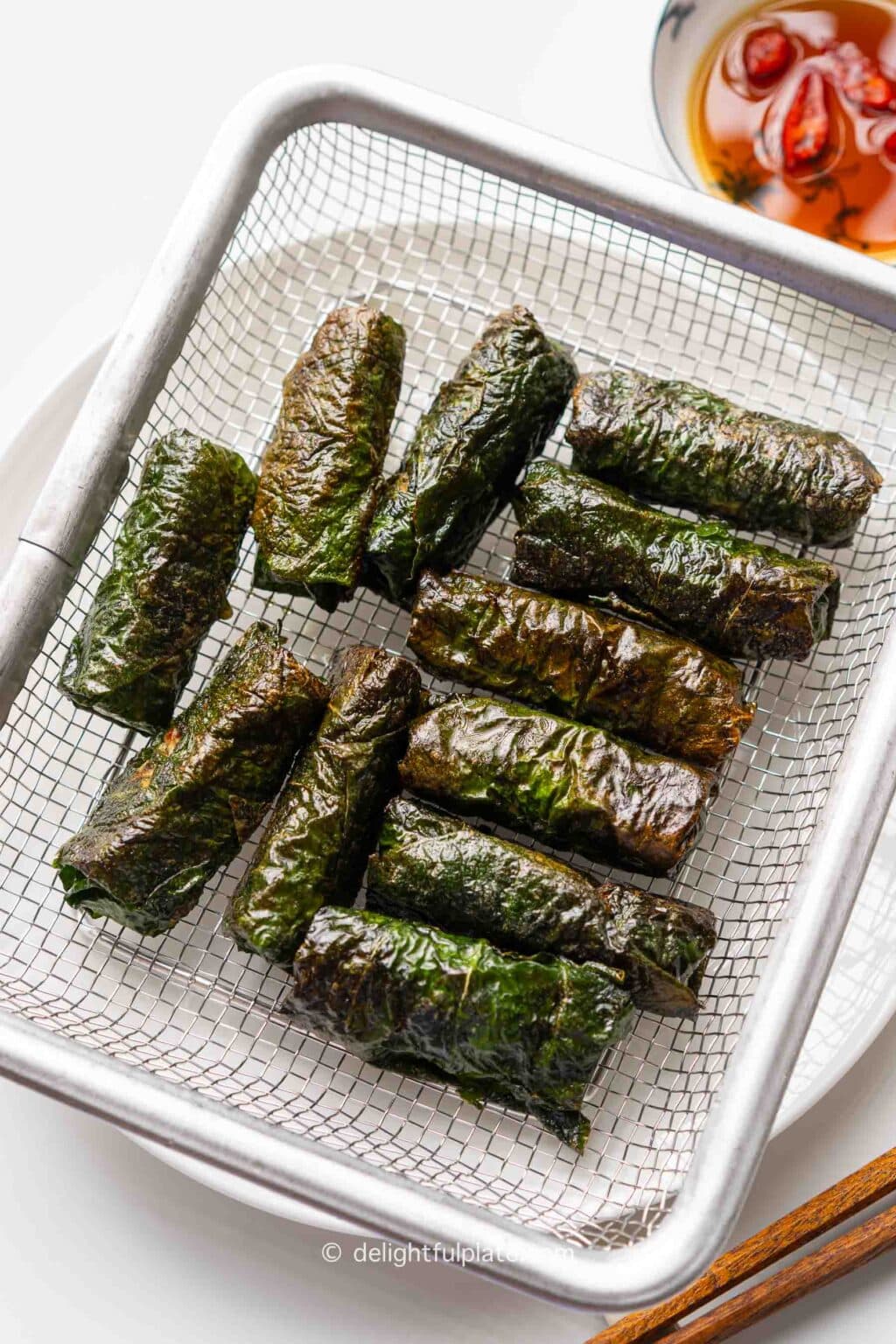 Vietnamese Pork Rolls in Wild Betel Leaves (Chả Lá Lốt) Delightful Plate